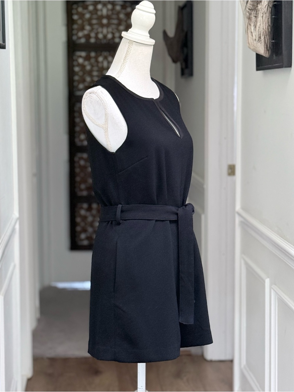Victoria Beckham for Target Black Romper S Belted Keyhole Sleeveless One Piece - Picture 4 of 14